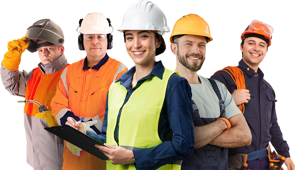 Imagem com profissionais utilizando equipamentos de segurança da APROLUVAS